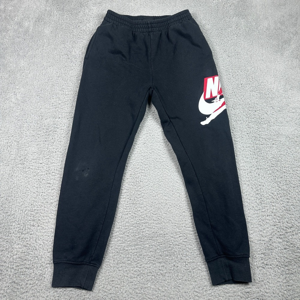 Jordan Nike Air Mashup Sweatpants Kids Large‎ Black Fleece Joggers Graphic Pants